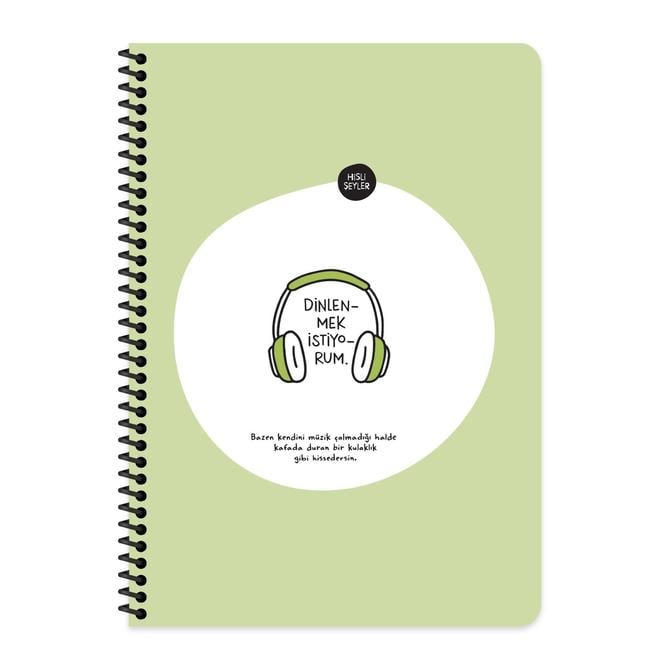 Keskin Hisli Şeyler A4 80Yp.Çizgili Spr.Stickerli Defter - Dinlenmek İstiyorumSert Kapak Defterler