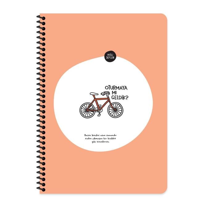 Keskin Hisli Şeyler A4 80Yp.Kar.Spr.Stickerli Defter - Oturmaya Mı Geldik?Sert Kapak Defterler