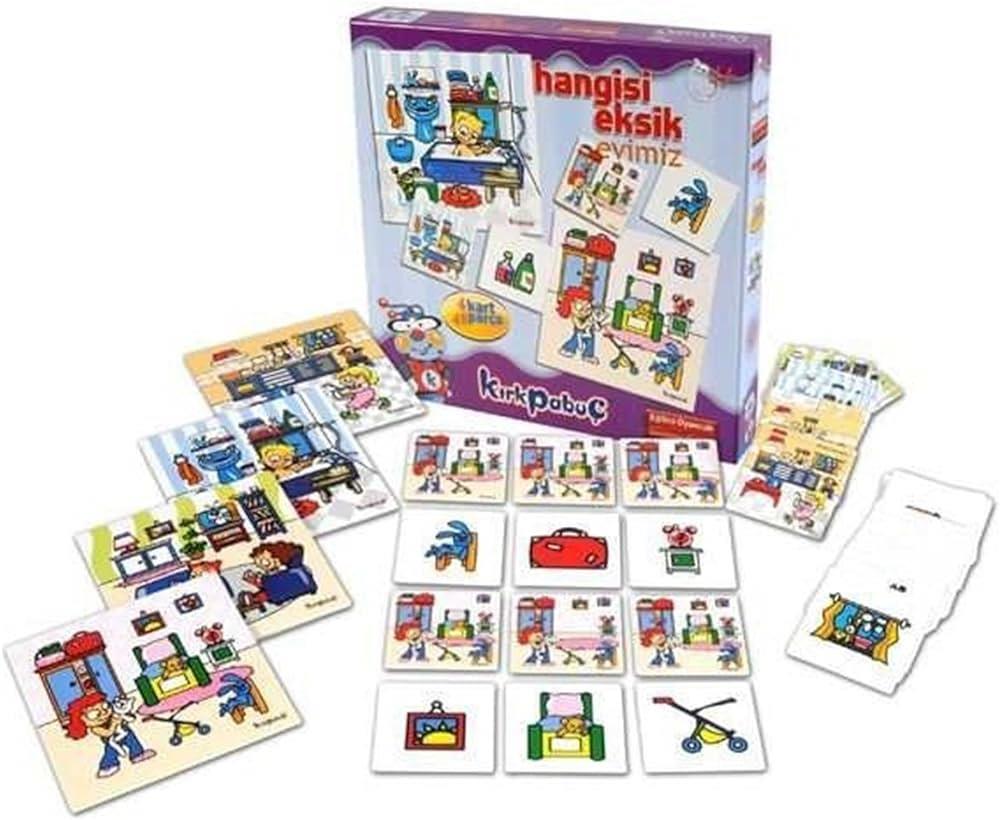 Kırkpapuç Puzzle Hangisi Eksik Evimiz 4X48 ParçaKırkpapuç Puzzle Hangisi Eksik Evimiz 4X48 Parça - Kirtasiyem.netYapbozlar