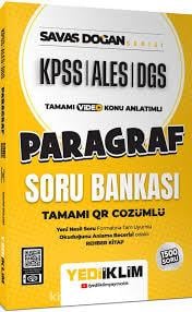 KPSS ALES DGS Savaş Doğan Serisi Paragraf Tamamı Video Konu Anlatımlı ve Tamamı QR Çözümlü Soru Bankası - Yediiklim Yayınları8.Sınıf