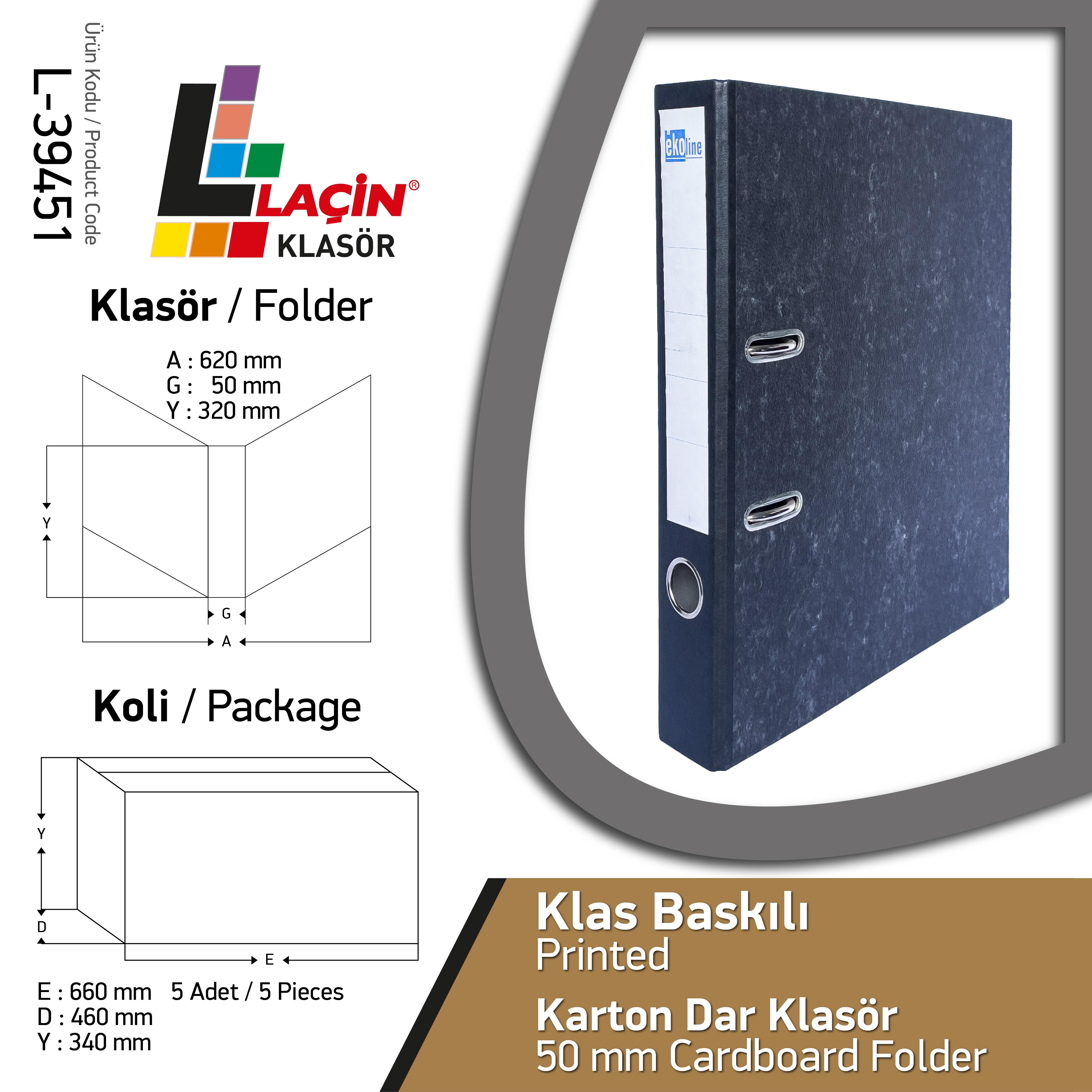Laçin Klasör Klas Karton Dar MekanizmalıBüro Klasörleri