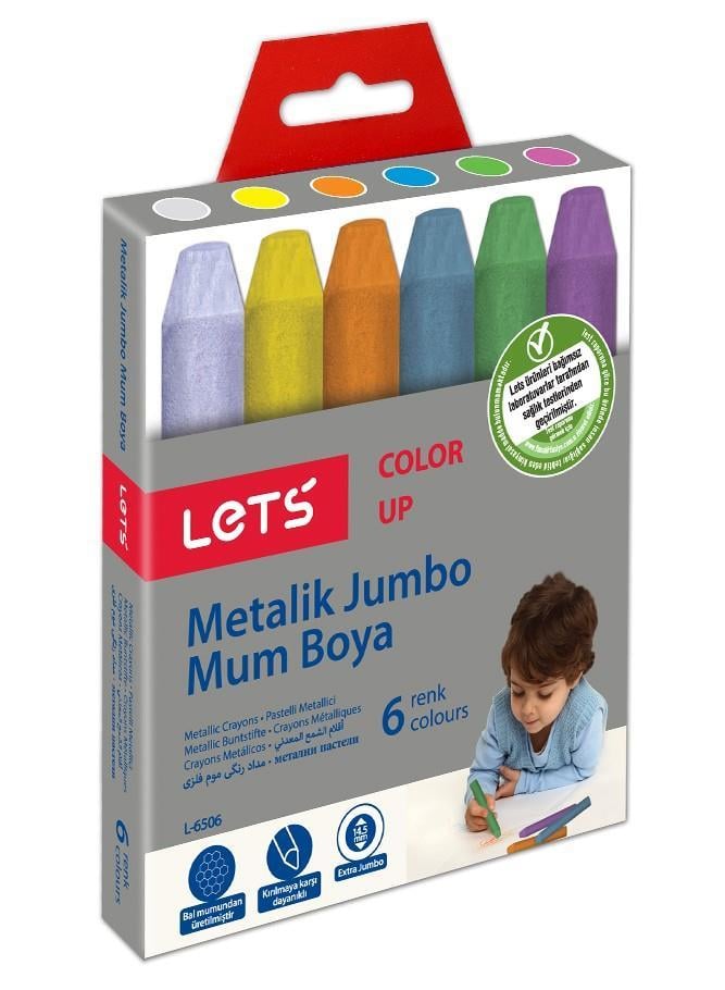 Lets Mum Boya Metalik Jumbo 6 RenkLets Mum Boya Metalik Jumbo 6 Renk - Kırtasiyem.netMum Boyalar
