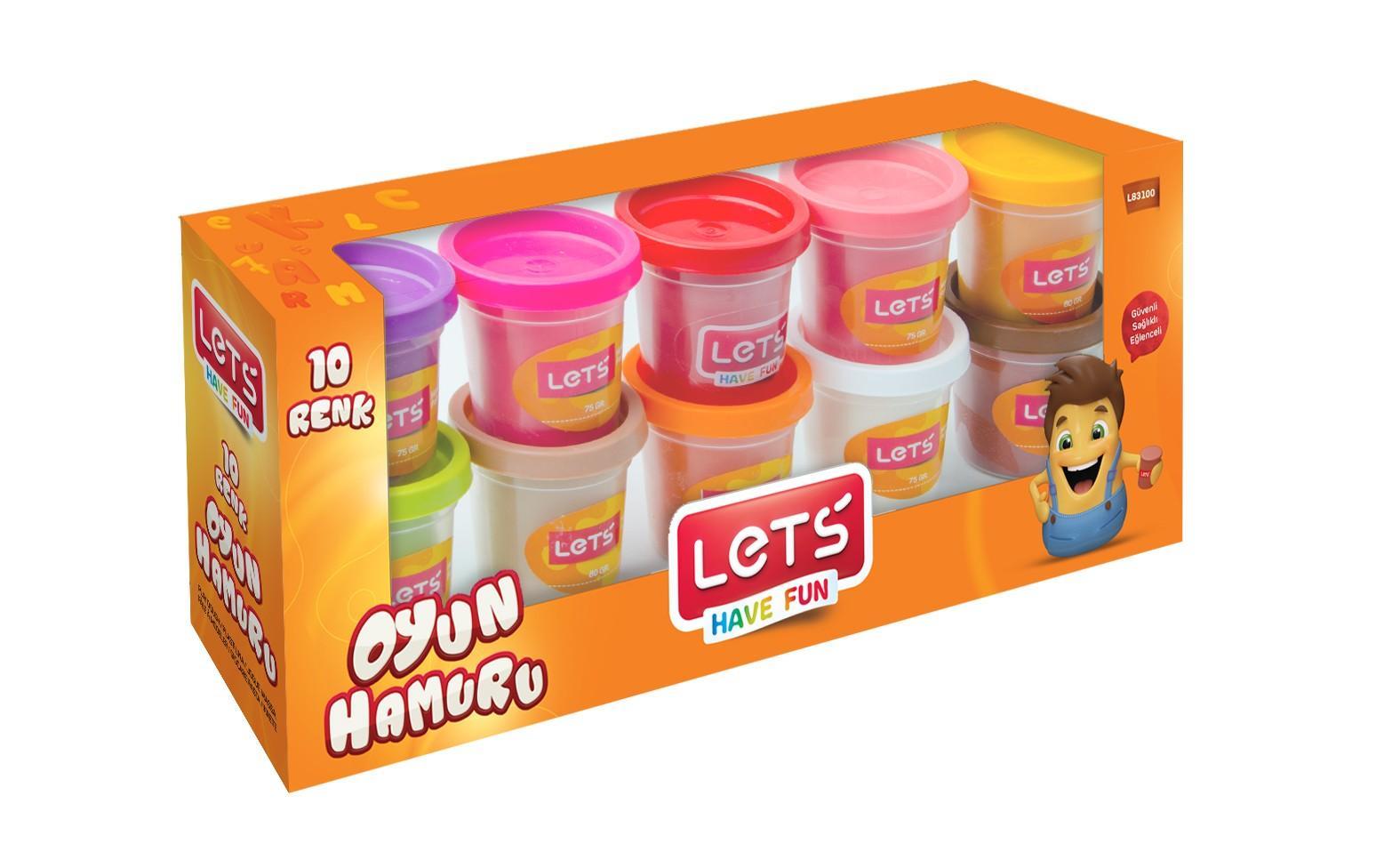 Lets Oyun Hamuru 10 Renk L-83100Lets Oyun Hamuru 10 Renk L-83100 - Kirtasiyem.netOyun Hamurları