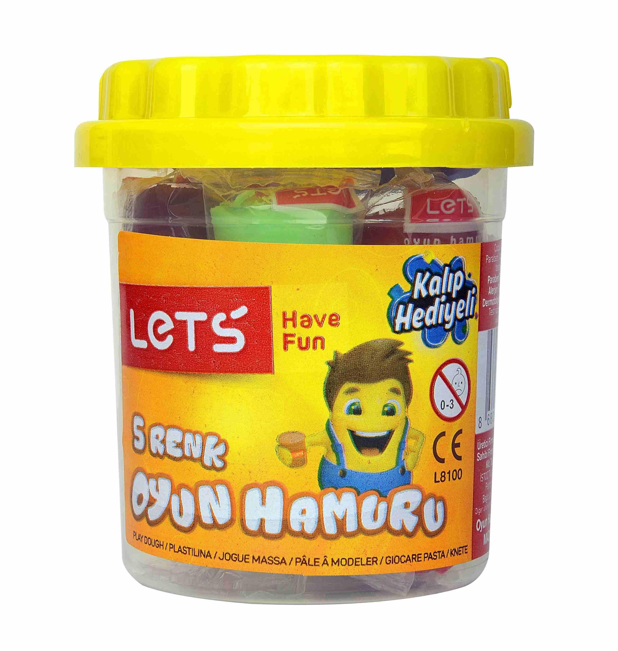 Lets Oyun Hamuru 5 Renk Kalıplı 5*20 Gr L-8100Lets Oyun Hamuru 5 Renk Kalıplı 5*20 Gr L-8100 - Kirtasiyem.netOyun Hamurları