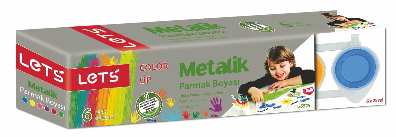 Lets Parmak Boyası 25 Ml 6 Renk Metalik L-5525Lets Parmak Boyası 25 Ml 6 Renk Metalik L-5525 - Kırtasiyem.netParmak Boyalar