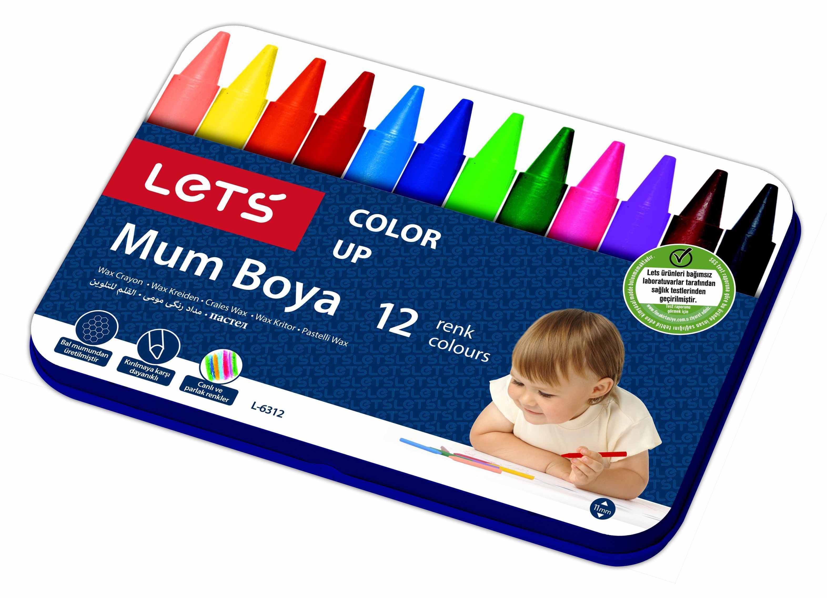 Lets Pastel Boya Mum 11 Mm Gövdeli 12 LiLets Pastel Boya Mum 11 Mm Gövdeli 12 Li - Kırtasiyem.netMum Boyalar