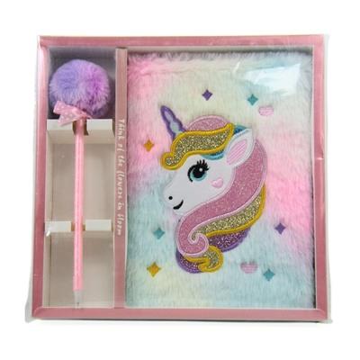Lilamor Peluş Kalemli Defter Set Simli Unıcorn 13,5X13,5 LLM-SETDKL-006Hatıra Defterleri