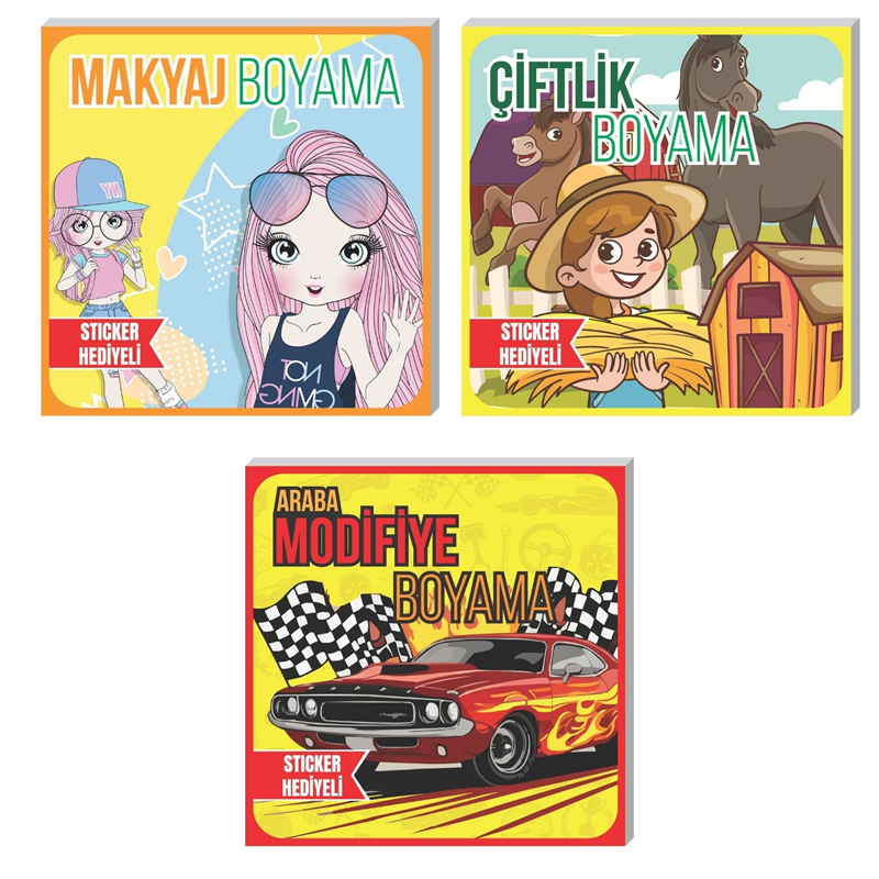 Lilamor Stickerlı Boyama Seti 22X22 48 Syf._24 (6 Ass.) Llm-Bs2222-Sb018.Sınıf