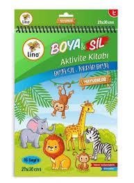 Lino Boya Sil Aktivite Boyama Kitabı Hayvanlar A4 Ebat (Silinebilir) Bs-1006Boyama Kitapları