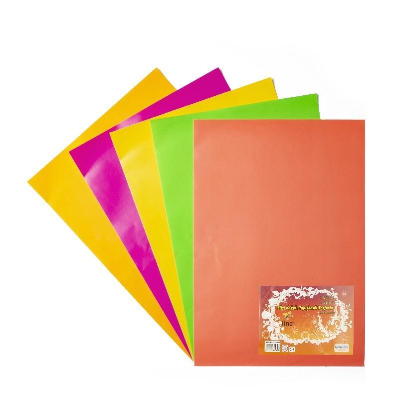 Lino El İşi Kağıdı Yapışkanlı Fosforlu 5 Renk 5 Adet (23X33 Cm.)Lino El İşi Kağıdı Yapışkanlı Fosforlu 5 Renk 5 Adet (23X33 Cm.) - Kirtasiyem.netElişi Kağıtları