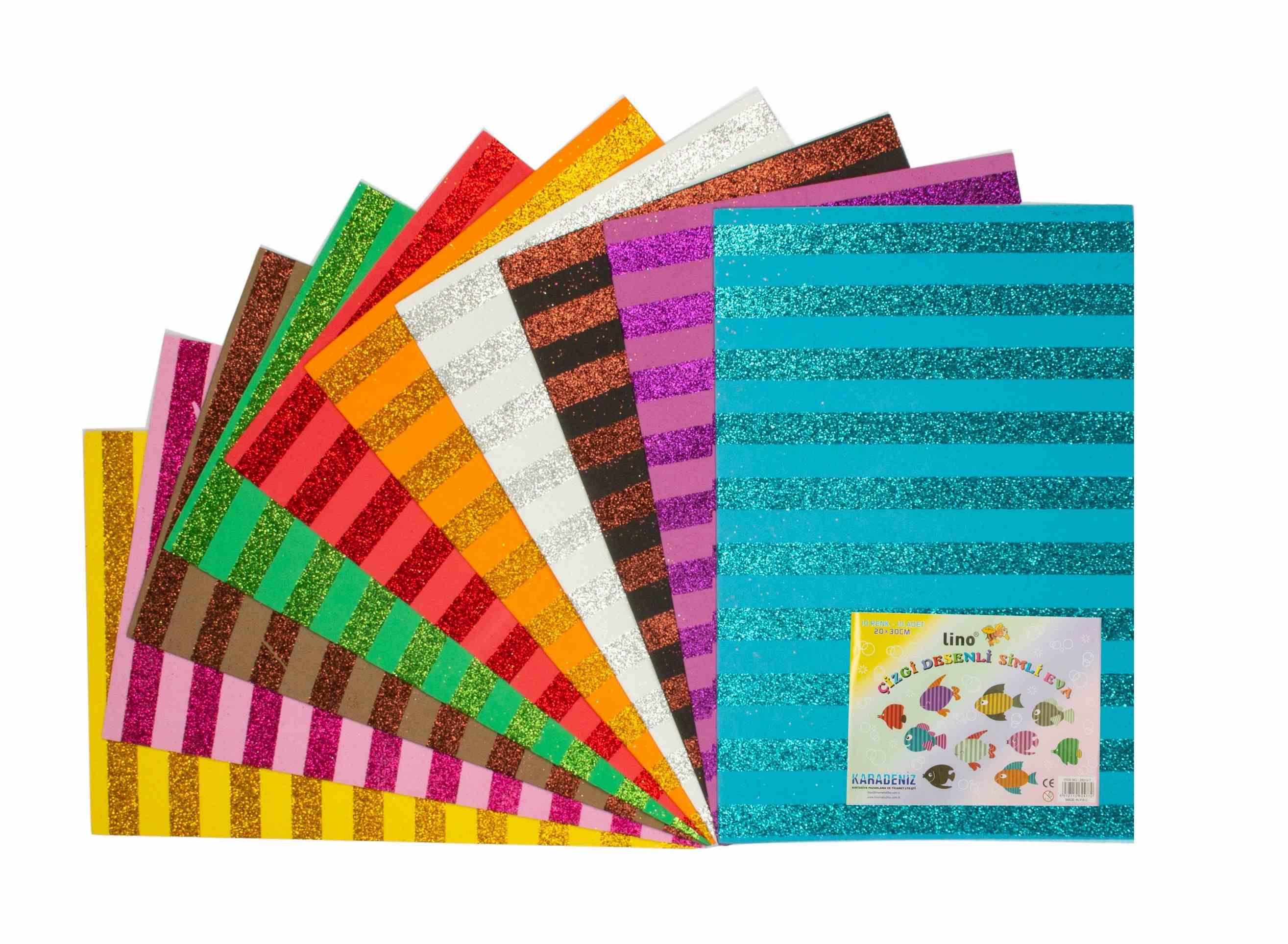 Lino Eva Simli Çizgi Desenli 10 Renk 20X30 2 Mm. 2801J-1Lino Eva Simli Çizgi Desenli 10 Renk 20X30 2 Mm. 2801J-1 - Kirtasiyem.netEvalar