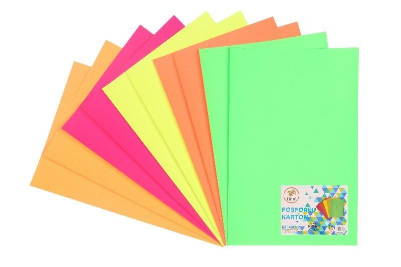 Lino Fosforlu Karton 5 Renk 10 Lu (20X30 Cm.)Lino Fosforlu Karton 5 Renk 10 Lu (20X30 Cm.) - Kirtasiyem.netFon Kartonları