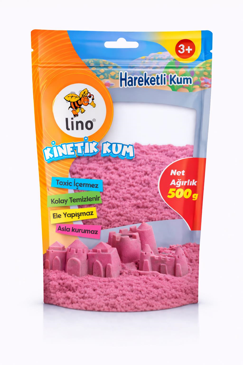 Lino Kinetik Kum 500 Gr Pembe Doypack LN-600PYüz Boyaları