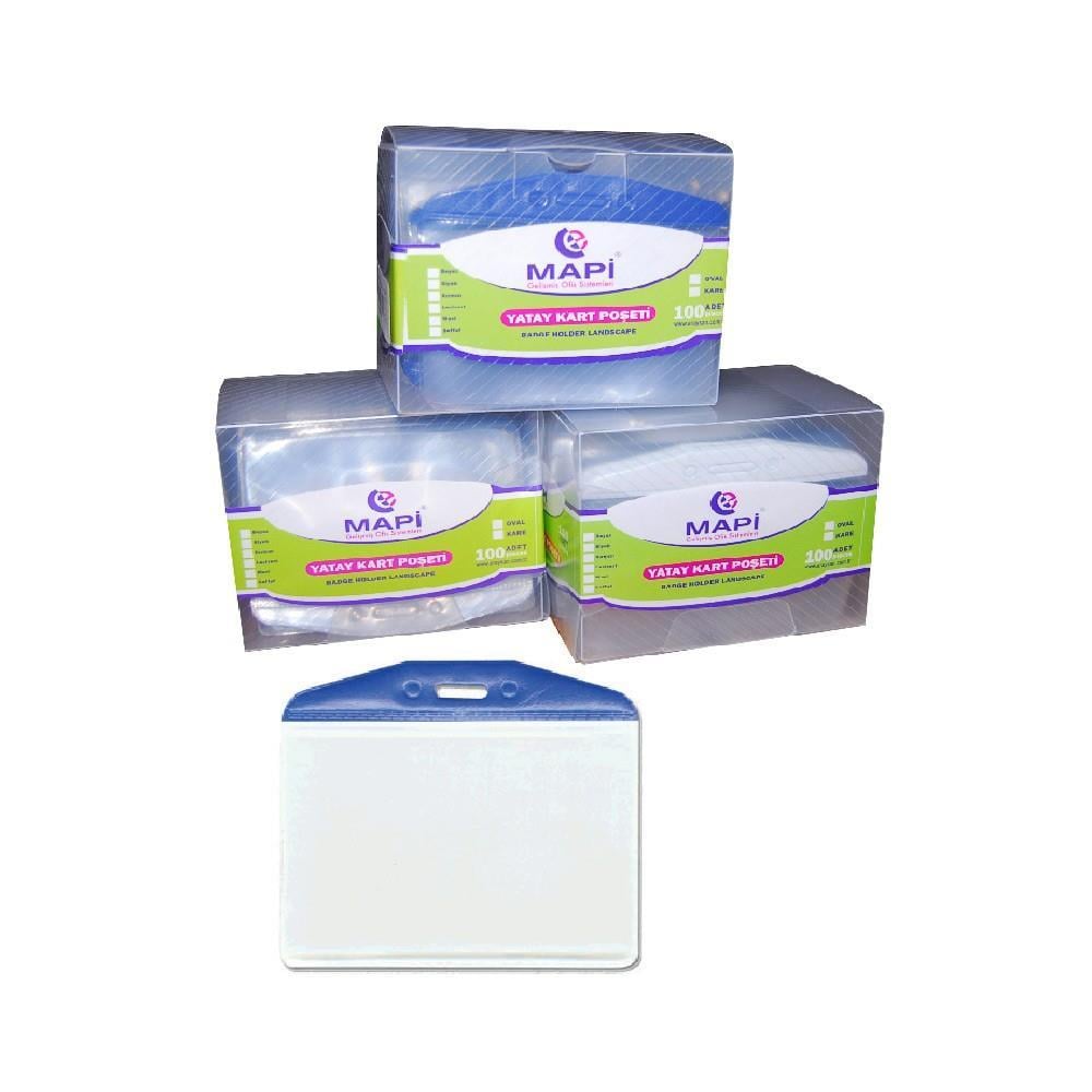 Mapi PVC Kart Posetleri (Oval) Mavi Seritli _100Mapi-Pvc Poşet.Oval.Şer.Mavi*100 - Kirtasiyem.netDiğer Ciltleme Malzemeleri