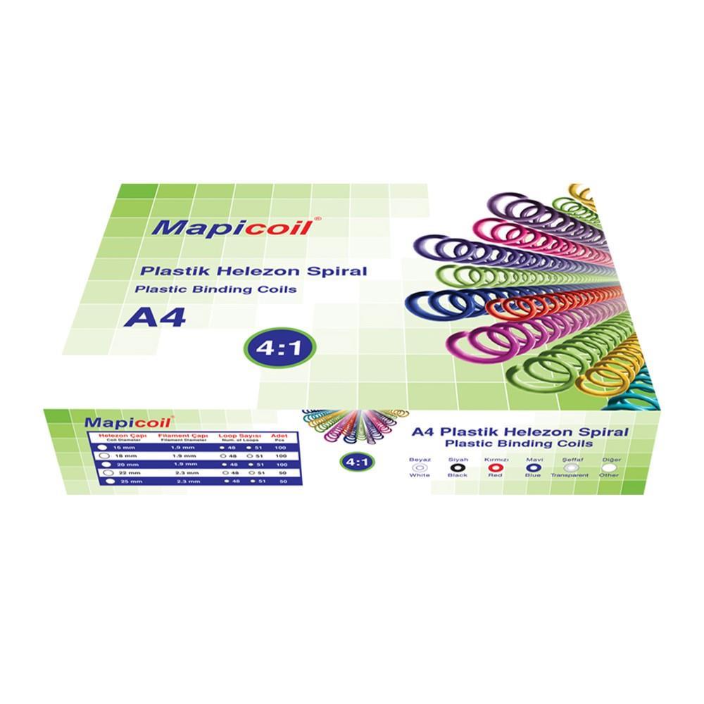 Mapicoil 4:1 Plastik Helezon Spiral 6 Mm Şeffaf 200 Ad. 48 LopMapicoil 4:1 Plastik Helezon Spiral 6 Mm Şeffaf 200 Ad. 48 Lop - Kirtasiyem.netHelezon