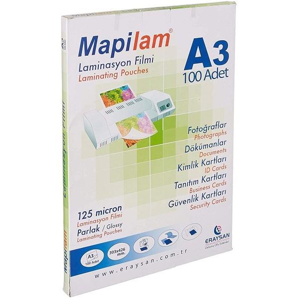 Mapilam Laminasyon A3 125 Mic.Parl.Polyester. 100 Ad.Mapilam Laminasyon A3 125 Mic.Parl.Polyester. 100 Ad. - Kirtasiyem.netLaminasyon Filmi