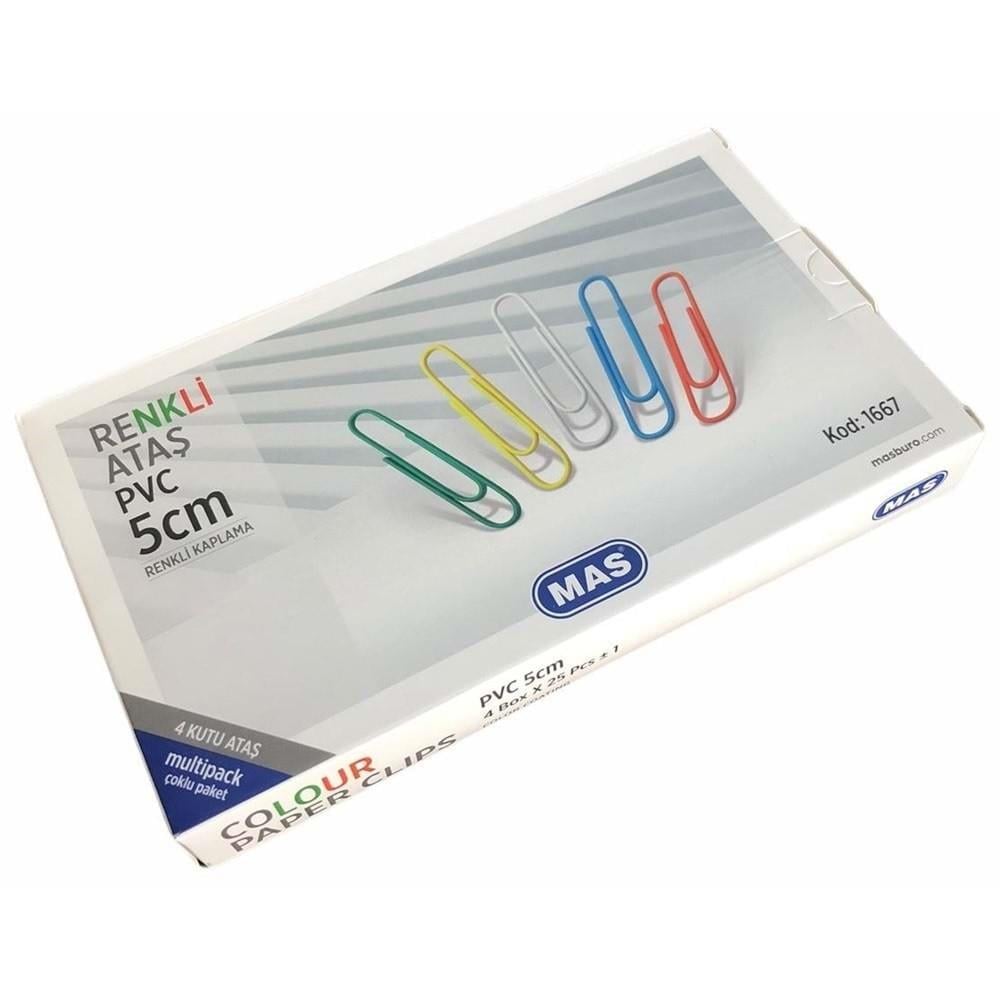 Mas Dev Ataş Multipack Renkli Pvc Kaplı 50 Mm X 4 1667Mas Dev Ataş Multipack Renkli Pvc Kaplı 50 Mm X 4 1667 - Kirtasiyem.netAtaşlar Ve Kıskaçlar