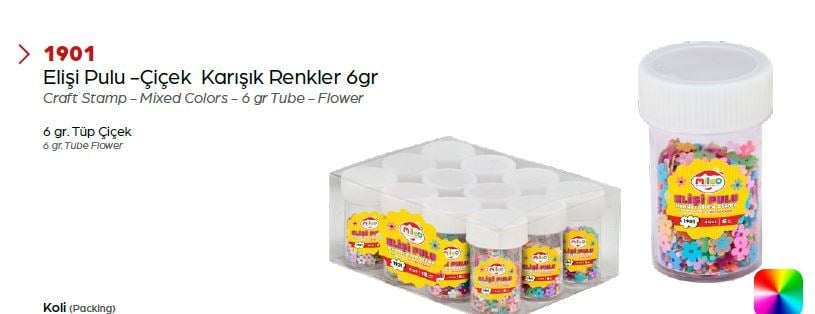Mas Elişi Pulu - Karışık Renkler - 6 gr Tüp -  Çiçek 1901Pullar