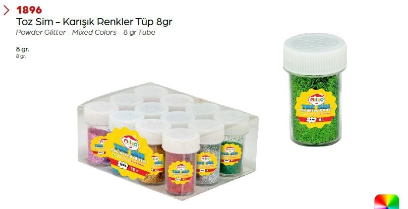 Mas Elişi Pulu - Karışık Renkler - 6 gr Tüp -  Yuvarlak 1902Pullar
