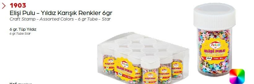 Mas Elişi Pulu - Karışık Renkler - 6 gr Tüp -  Yıldız 1903Pullar