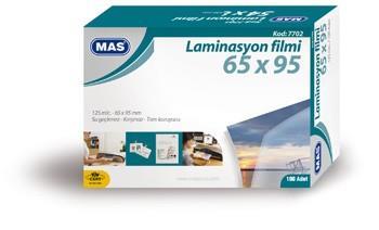 Mas Laminasyon Filmi K.Kimlik 65X95 125 Mic. 100 lü Paket 7702Mas Laminasyon Filmi K.Kimlik 65X95 125 Mic. 100 lü Paket 7702 - Kirtasiyem.netLaminasyon Filmi