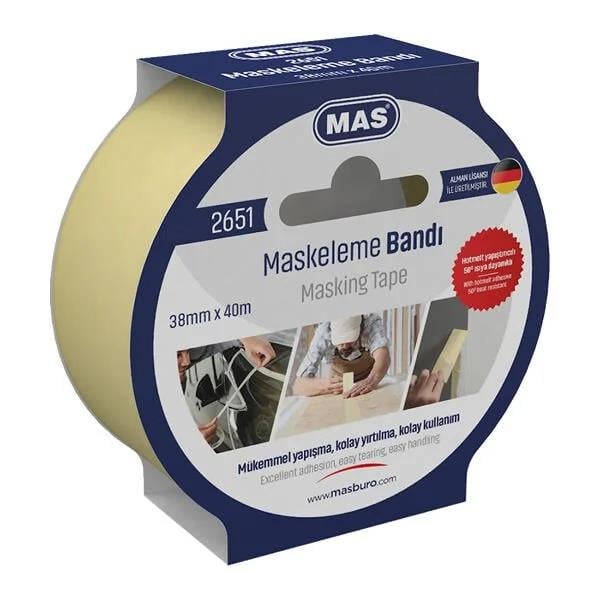 Mas Maskeleme Bandı - 38X40 m 2651Mas Maskeleme Bandı - 38X40 m 2651 - Kirtasiyem.netMaskeleme Bantları