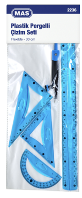 Mas Plastik Pergelli Çizim Seti - Flexible  - Mavi 2236Silikon Ve Silikon Tabancaları
