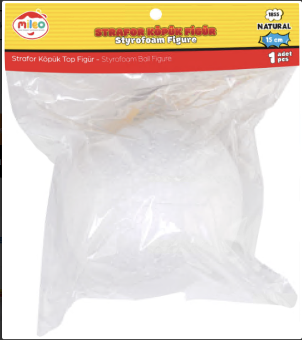 Mas Strafor Köpük  Figür -Top - 12Cm - 2'Lı Pk 1854Diğer Kırtasiye Ürünleri