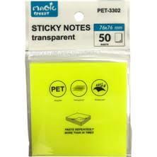 Mas Yap. Transparan PP Not Kağıdı - 76*76 - Neon - 50 S  - Sarı 3367Magazinlikler