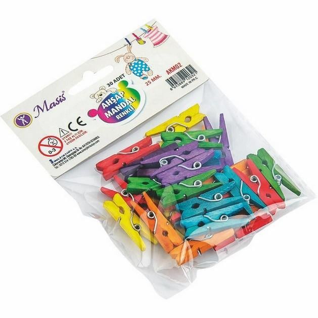 Masis Ahşap Mandal Renkli 25 Mm 30 Adetlik PaketMasis Ahşap Mandal Renkli 25 Mm 30 Adetlik Paket - Kirtasiyem.netBüro Gereçleri Ve Makinalar