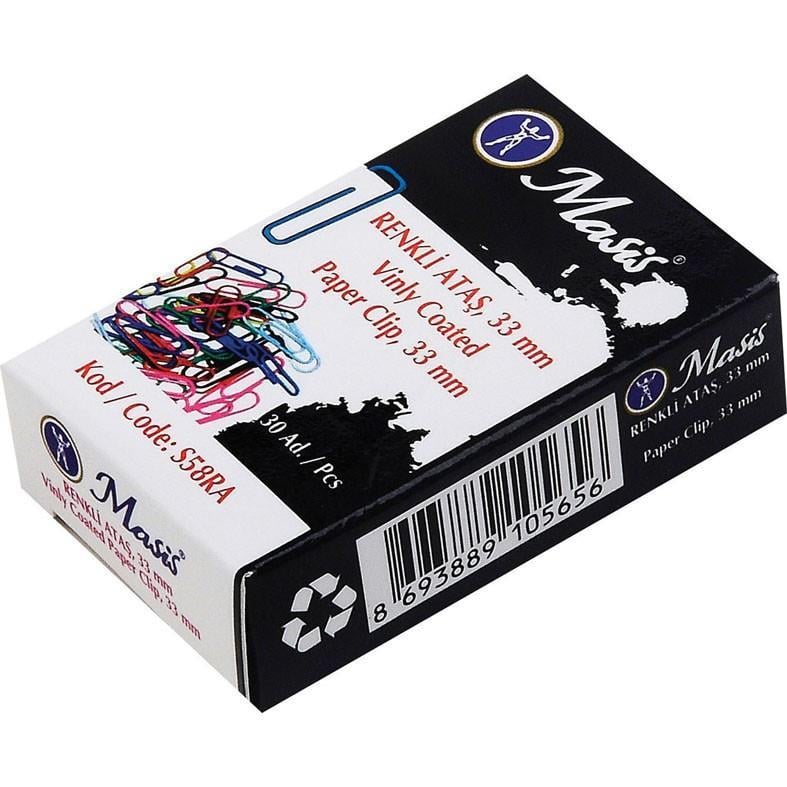 Masis Ataş Renkli 33 Mm S58RaMasis Ataş Renkli 33 Mm S58Ra - Kirtasiyem.netAtaşlar Ve Kıskaçlar