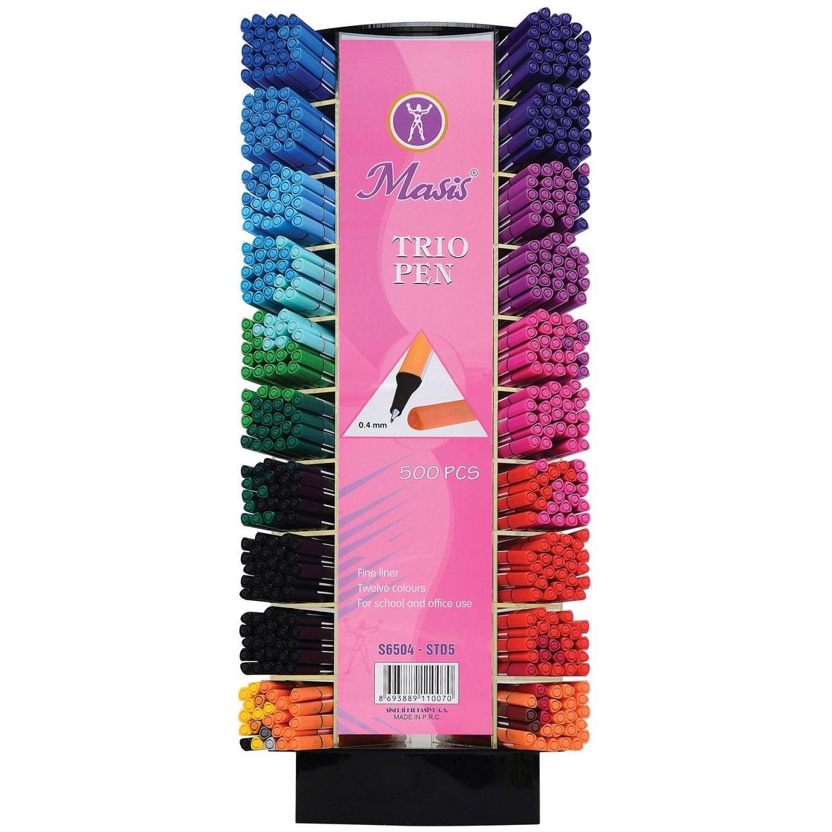 Masis Fineliner Trio Pen 500 Lü StandMasis Fineliner Trio Pen 500 Lü Stand - Kırtasiyem.netKeçeli Kalemler