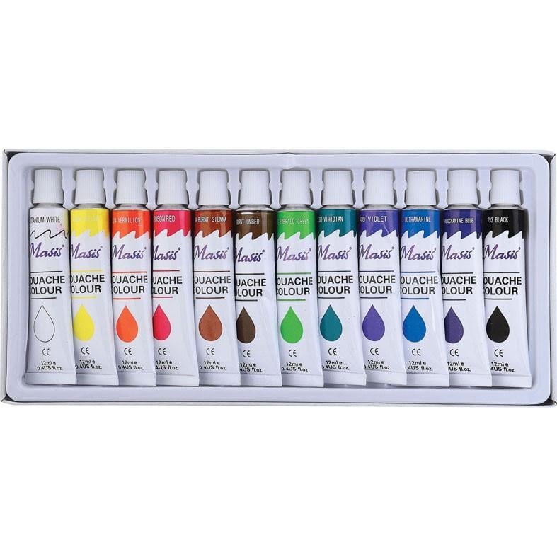 Masis Guaj Boya 12 Ml 12 RenkMasis Guaj Boya 12 Ml 12 Renk - Kırtasiyem.netGuaj Boyalar