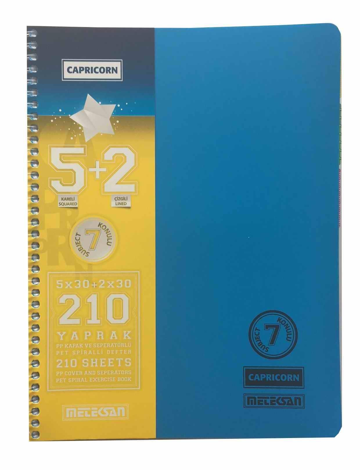Meteksan A4 Capricorn Spr.PP Kapak 7 Konulu 5+2 K.Ayraçlı 210 Yaprak _12Meteksan Spiralli Defter 7 Konulu 5+2 Ayraçlı Capricorn A4 210 Yaprak _12 - Kirtasiyem.netSeperatörlü ( Ayraçlı ) Defterler