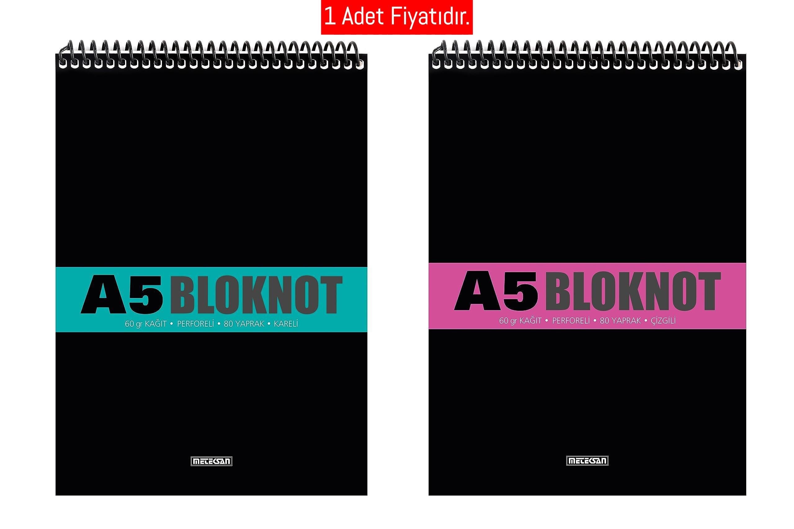 Meteksan A5 80-1 Bloknot Pet Spiralli Bloknot (1 Adet)Meteksan A5 80-1 Bloknot Pet Spiralli Bloknot - Kirtasiyem.netBloknotlar