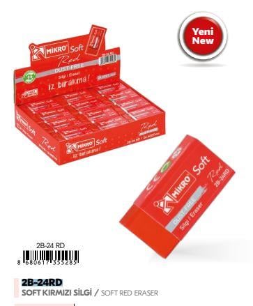 Mikro 2B-24Rd (Kırmızı) Soft SilgiMikro 2B-24Rd (Kırmızı) Soft Silgi - Kirtasiyem.netSilgiler