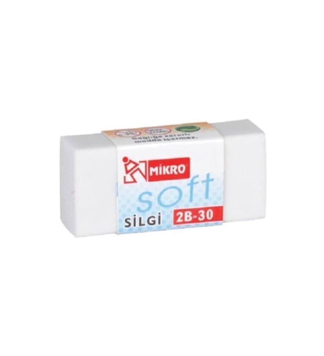 Mikro 2B-30Tr (Beyaz) Soft Silgi (1 ADET)Mikro 2B-30Tr (Beyaz) Soft Silgi - Kirtasiyem.netSilgiler