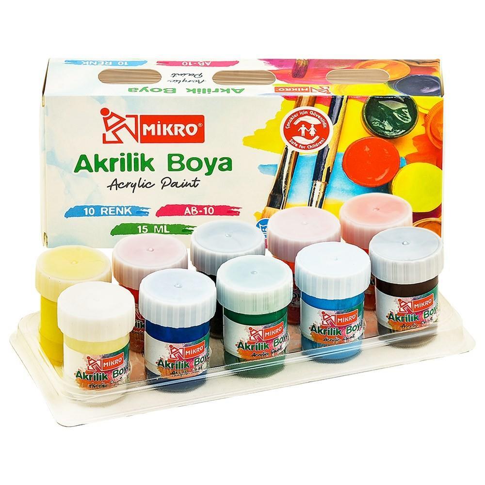Mikro Ab-10 Su Bazlı Akrilik Boya 15M 10 luMikro Ab-10 Su Bazlı Akrilik Boya 15M 10 lu - Kırtasiyem.netAkrilik Boyalar	