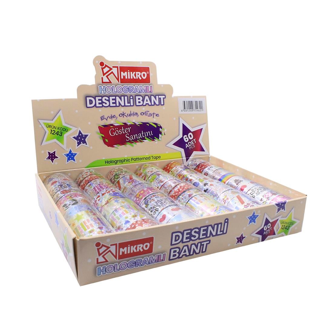 Mikro Bnt-1243 Hologramlı Desenli Bant 5Lı_12Dekoratif Bantlar