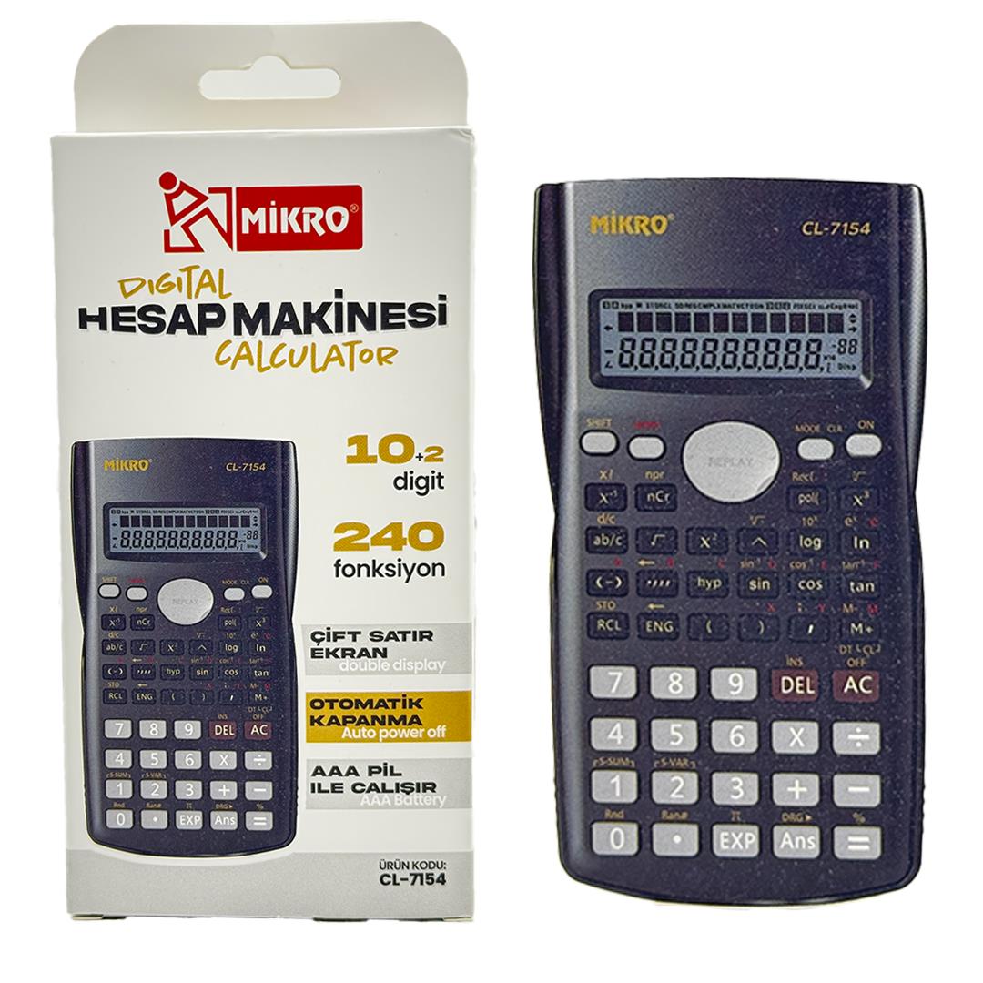 Mikro Cl-7154 Digital Pro Hesap Makinesi Siyah (10+2Digit-240 Fonksiyon)Hesap Makineleri