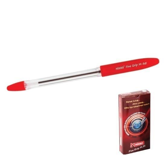 Mikro Fine Grip Tükenmez Kalem M-35 Kırmızı Mikro Fine Grip Tükenmez Kalem M-35 Kırmızı  - Kirtasiyem.netTükenmez Kalemler