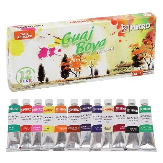 Mikro Guaj Boya 12 Li 9 Ml Gj-12Mikro Guaj Boya 12 Li 9 Ml Gj-12 - Kırtasiyem.netGuaj Boyalar