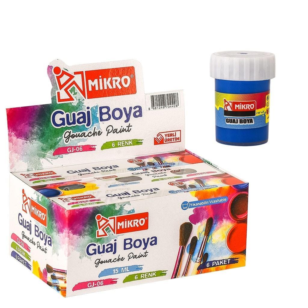 Mikro Guaj Boya 6 Lı 15 Ml Gj 6Mikro Guaj Boya 6 Lı 15 Ml Gj 6 - Kırtasiyem.netGuaj Boyalar