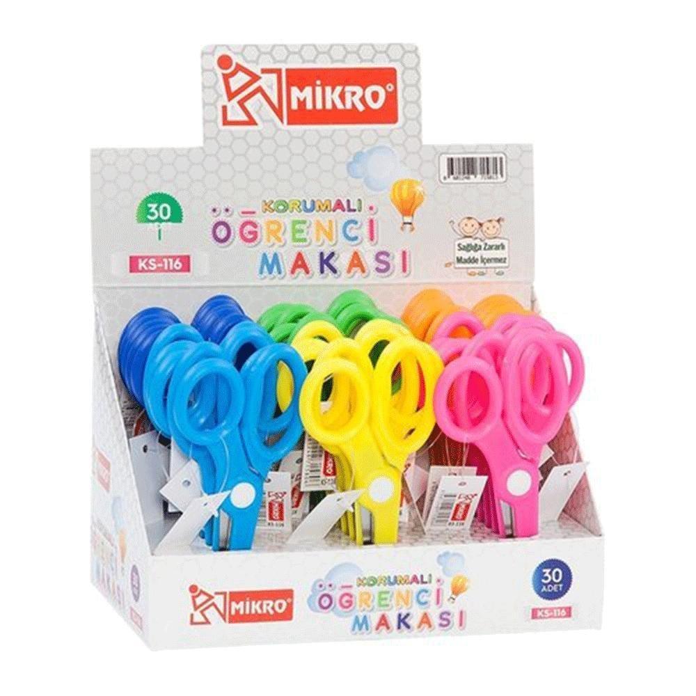 Mikro Ks 116-30 Standlı Korumalı MakasMikro Ks 116-30 Standlı Korumalı Makas - Kirtasiyem.netOkul Makası