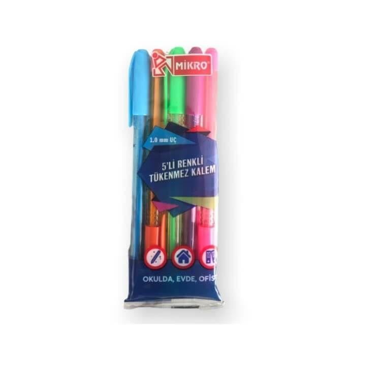 Mikro M-37 Renkli Tükenmez Kalem 5 liMikro M-37 Renkli Tükenmez Kalem 5 li - Kirtasiyem.netTükenmez Kalemler