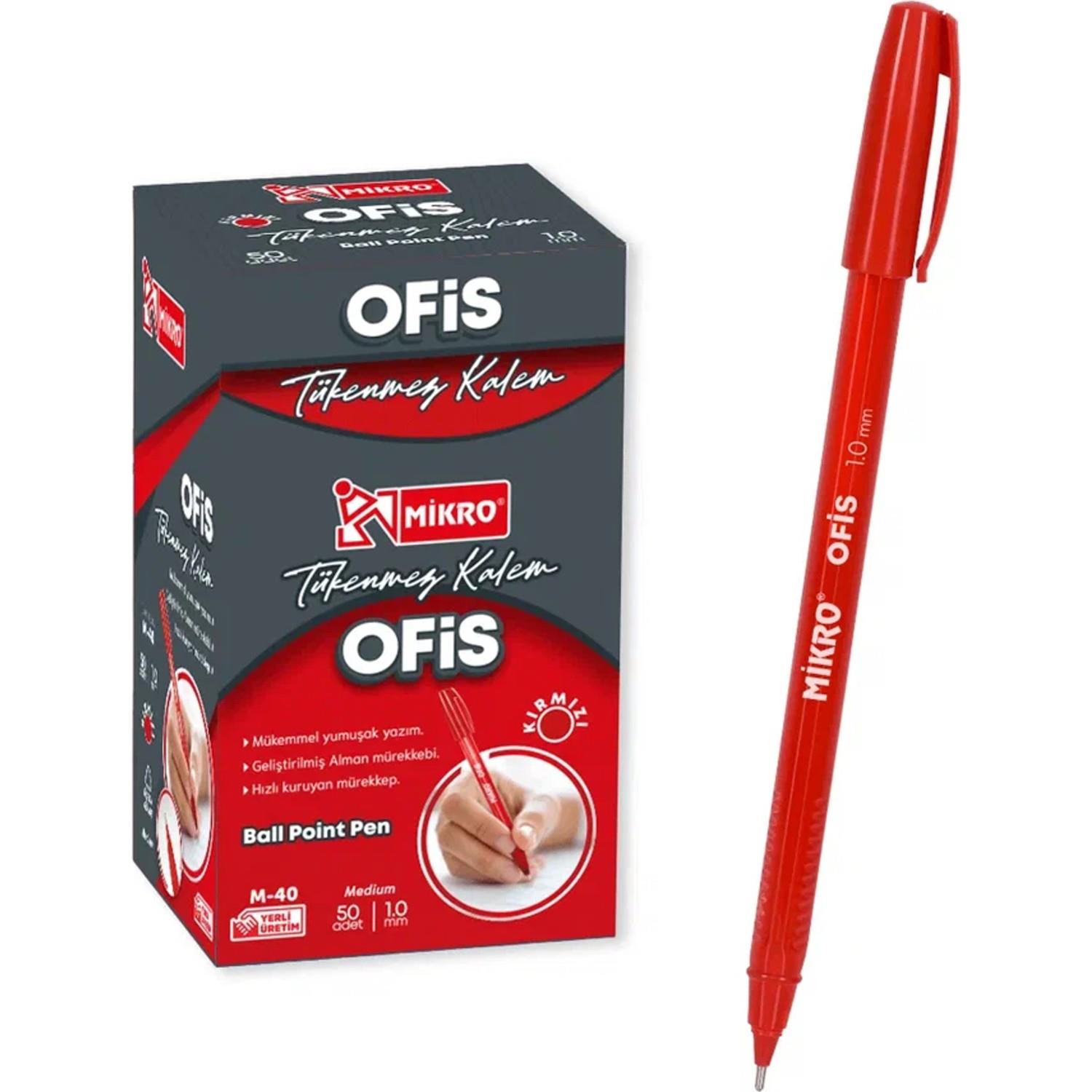 Mikro M-40 Kırmızı Ofis Tipi Tükenmez KalemMikro M-40 Kırmızı Ofis Tipi Tükenmez Kalem - Kirtasiyem.netTükenmez Kalemler