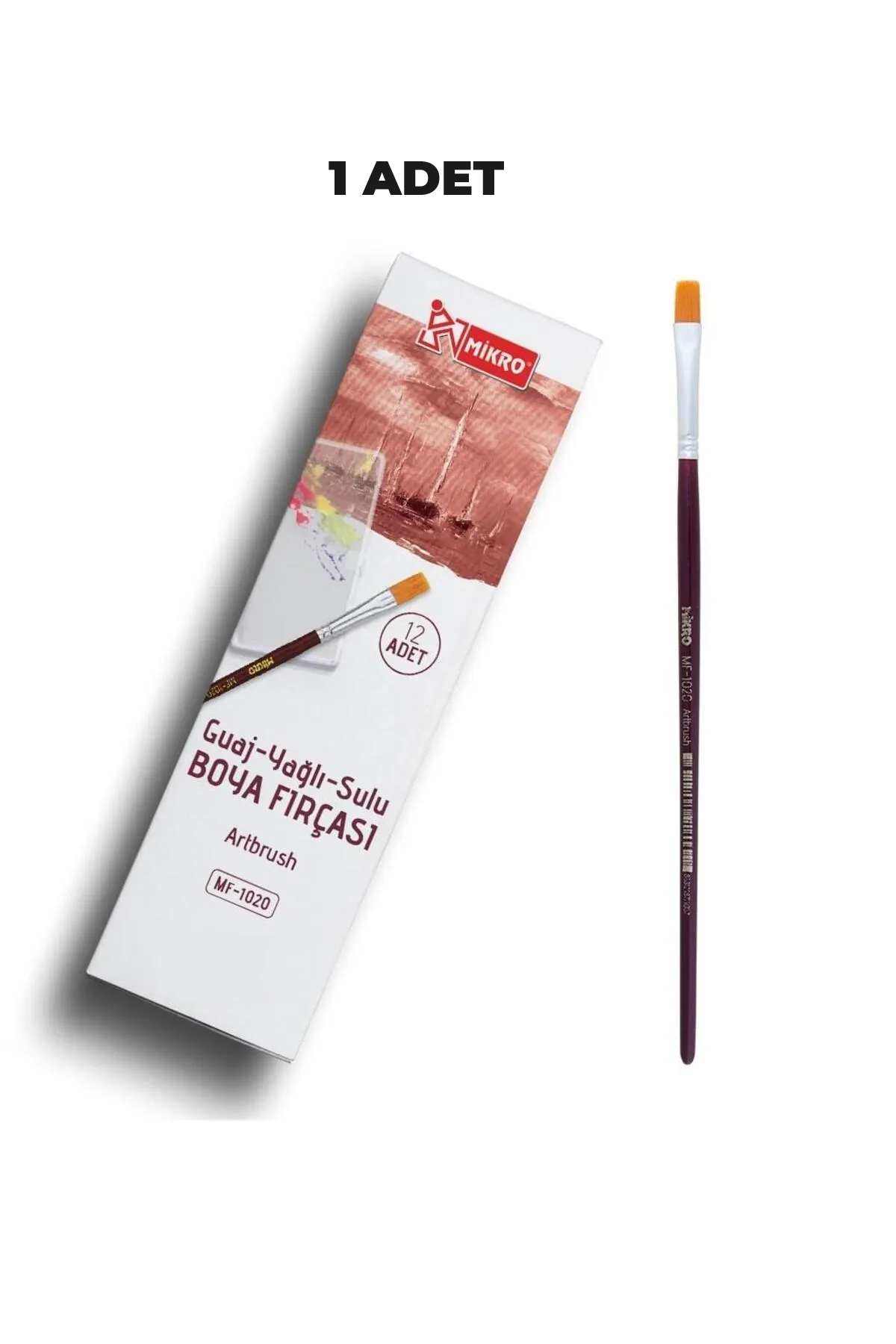 Mikro Mf-1020 Guaj Yağlı Sulu Boya Fırçası No:12Mikro Mf-1020 Guaj Yağlı Sulu Boya Fırçası No:12 - Kırtasiyem.netSulu Boya Fırçası