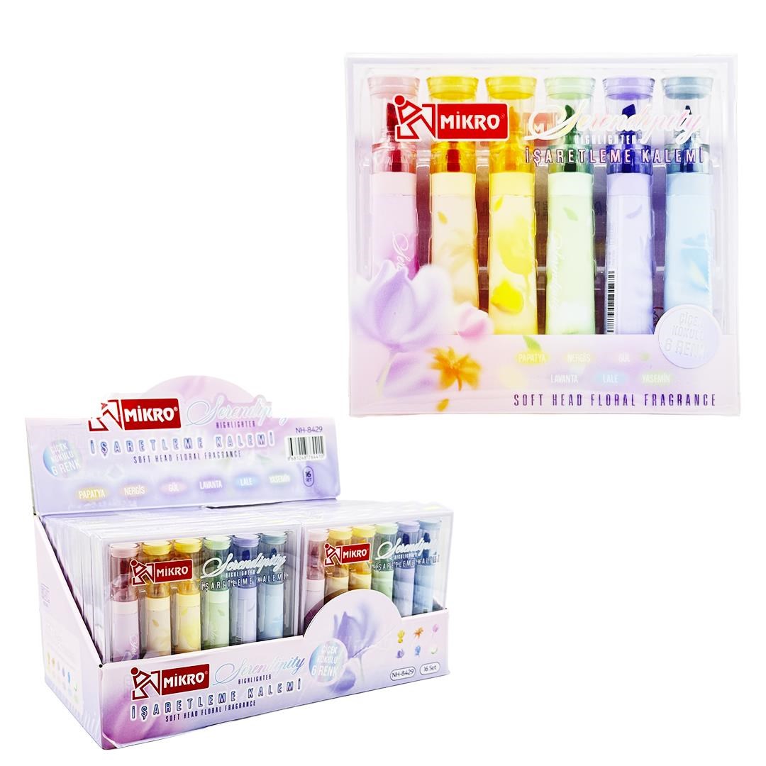 Mikro Nh-8429 Hıghlıghter Floral İşaretleme KalemiTükenmez Kalemler