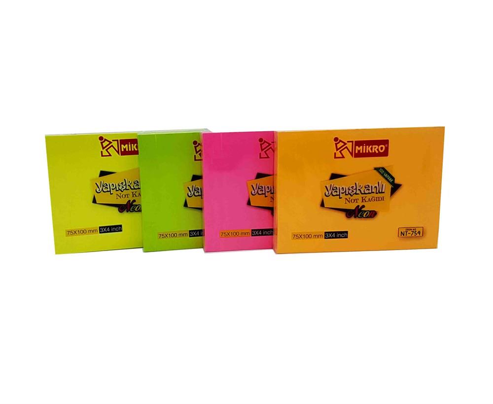 Mikro Nt-754 100Yp. Yapışkanlı Not Kağıdı(75X100)Mikro Nt-754 100Yp. Yapışkanlı Not Kağıdı(75X100) - Kirtasiyem NetYapışkanlı Not Kağıtları