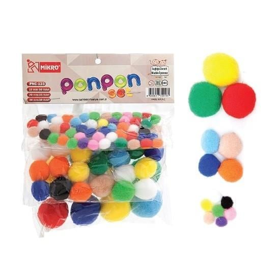 Mikro Ponpon (10 Mm 50 Ad. 20 Mm 25 Ad. 30 Mm 10 Ad.) Pnc-123 Mikro Ponpon (10 Mm 50 Ad. 20 Mm 25 Ad. 30 Mm 10 Ad.) Pnc-123  - Kirtasiyem.netPonponlar